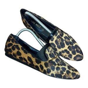 Leopard Print Loafers Almond Toe Flats Size 7M Nine West
